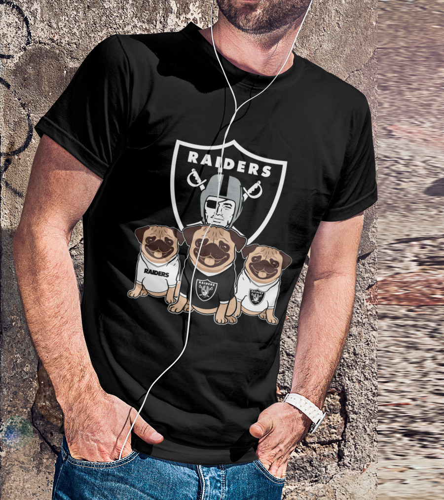 Las Vegas Raiders Pug In Team Gear T-Shirt