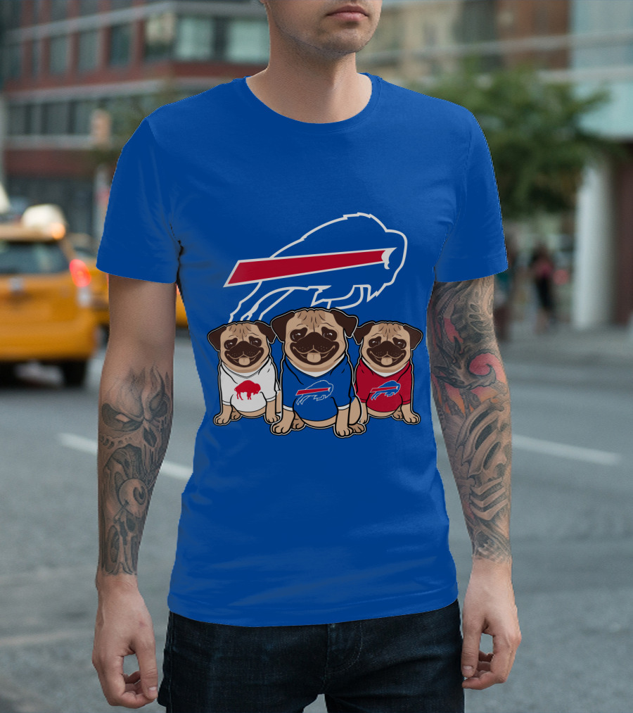 Buffalo Bills Pug Trio T-Shirt