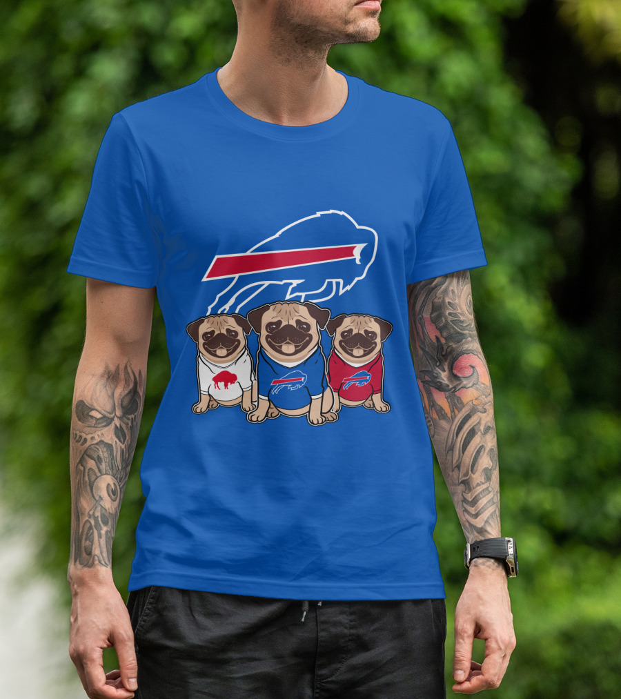 Buffalo Bills Pug Trio T-Shirt