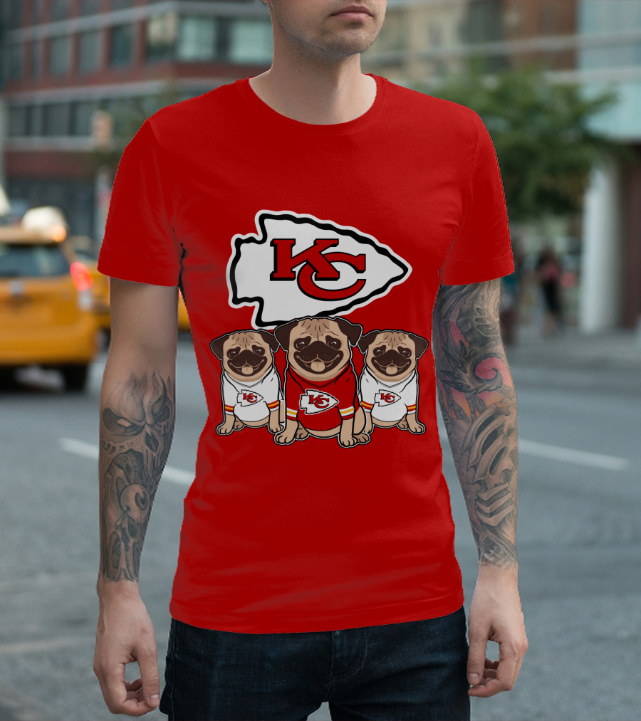 Kansas City Chiefs Pug Lovers Football Team T-Shirt