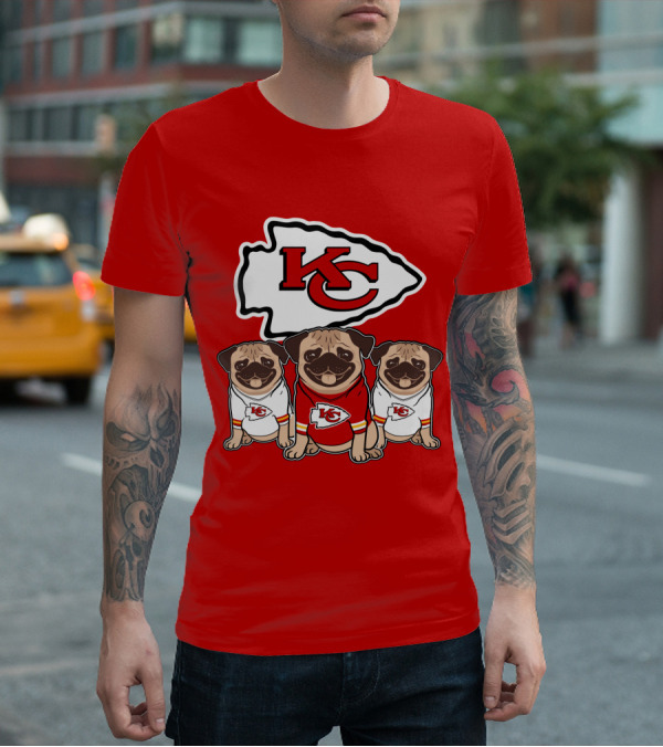 Kansas City Chiefs Pug Lovers Football Team T-Shirt