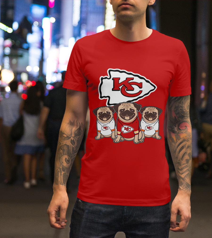 Kansas City Chiefs Pug Lovers Football Team T-Shirt