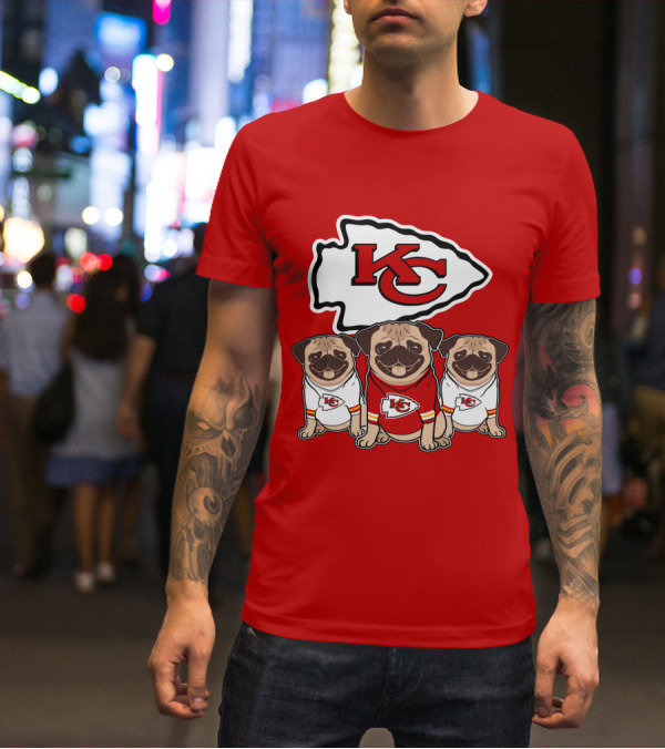 Kansas City Chiefs Pug Lovers Football Team T-Shirt
