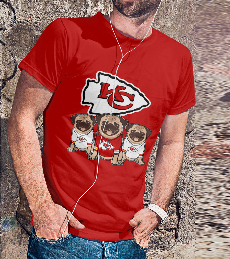 Kansas City Chiefs Pug Lovers Football Team T-Shirt