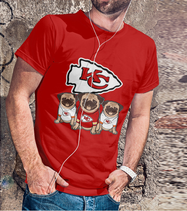 Kansas City Chiefs Pug Lovers Football Team T-Shirt