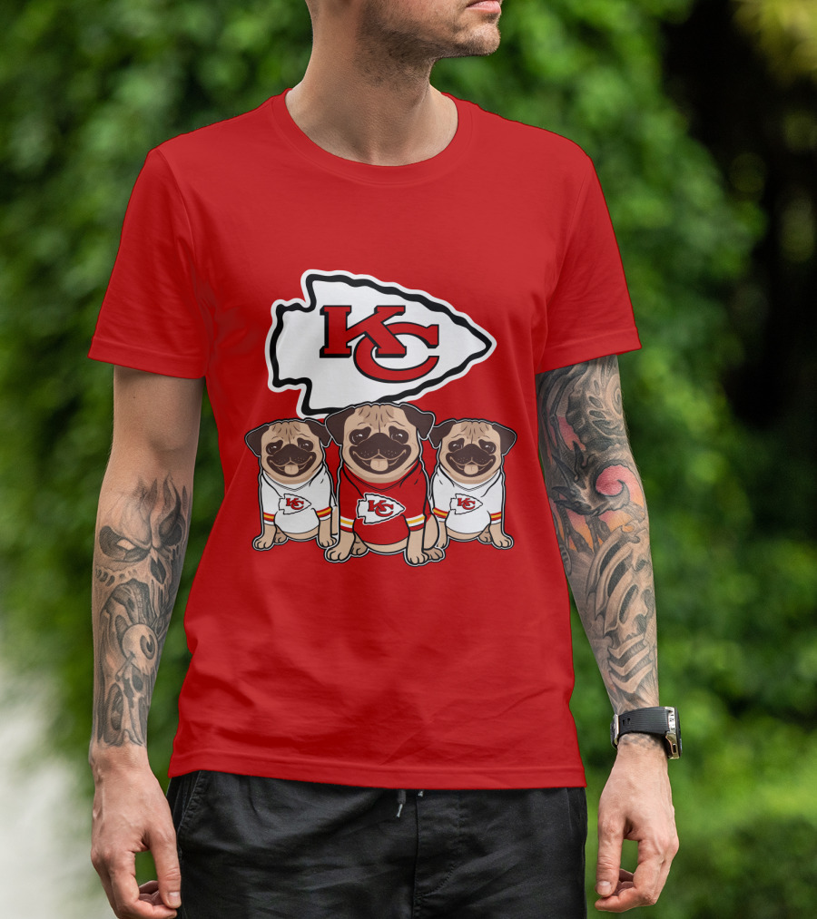 Kansas City Chiefs Pug Lovers Football Team T-Shirt