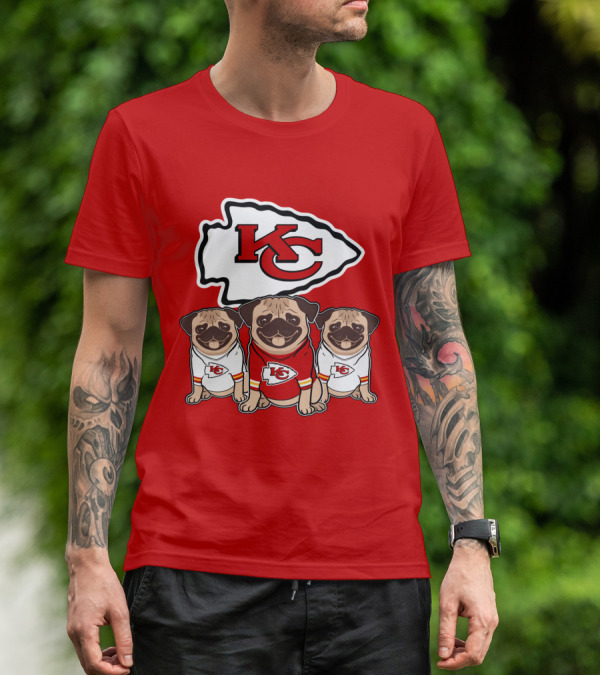 Kansas City Chiefs Pug Lovers Football Team T-Shirt