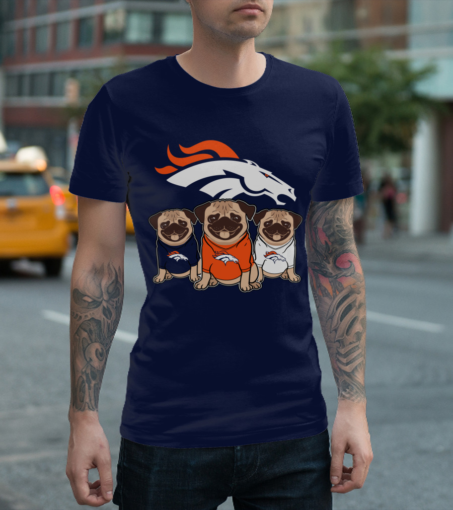 Pug Broncos Trio T-Shirt