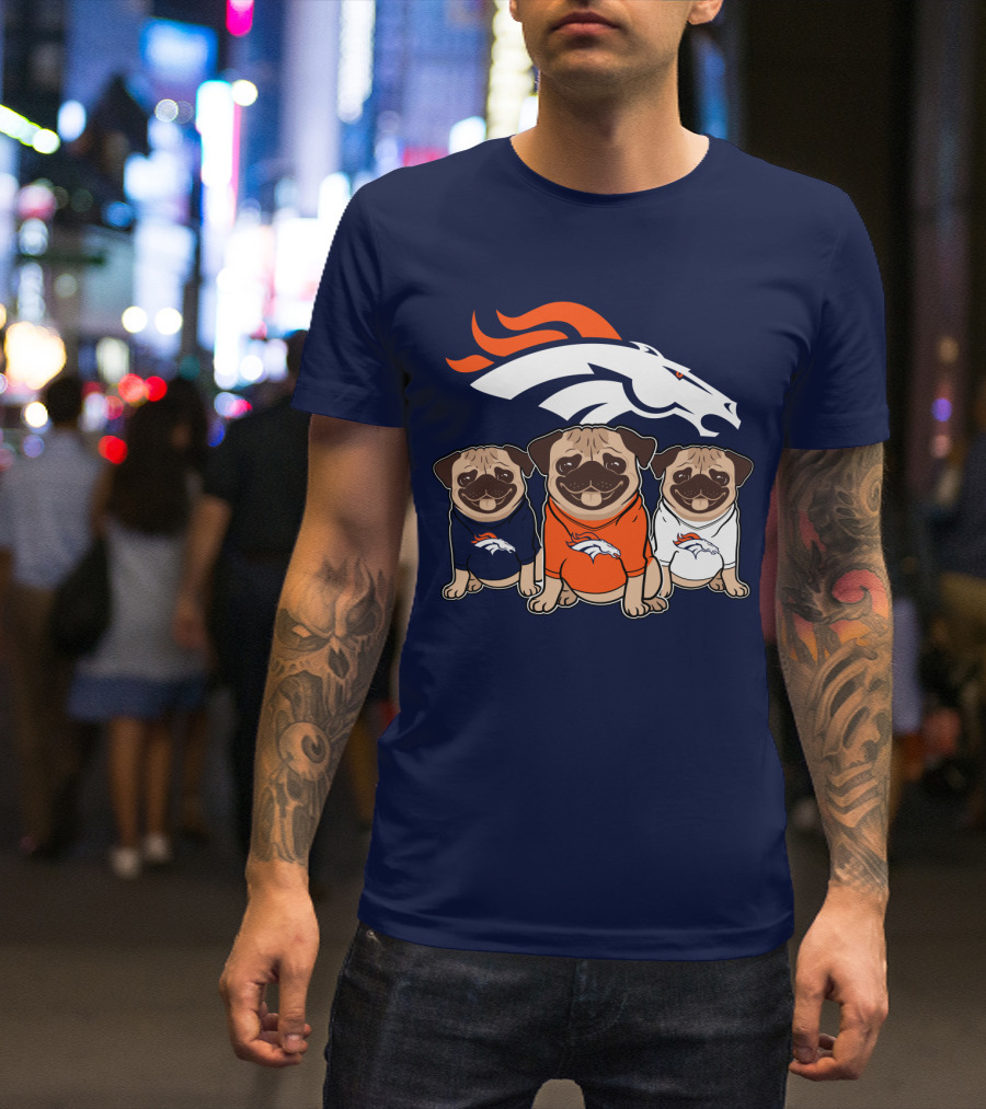 Pug Broncos Trio T-Shirt