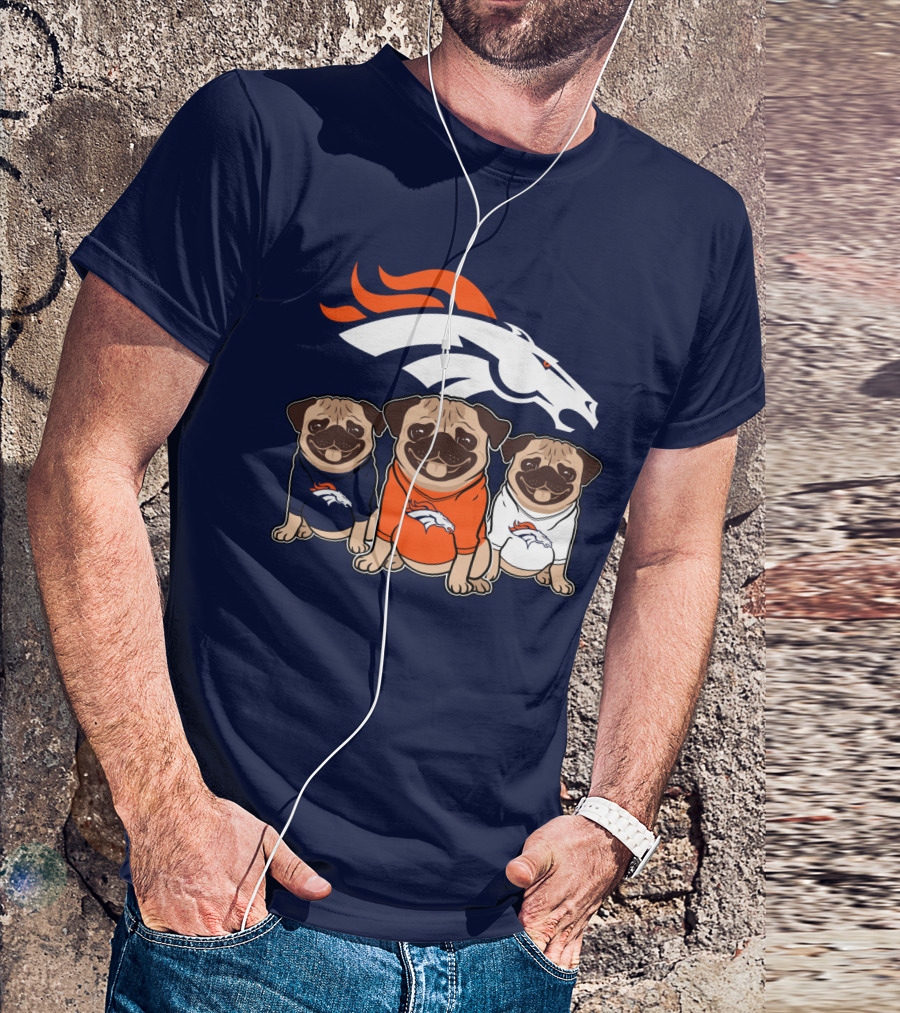 Pug Broncos Trio T-Shirt