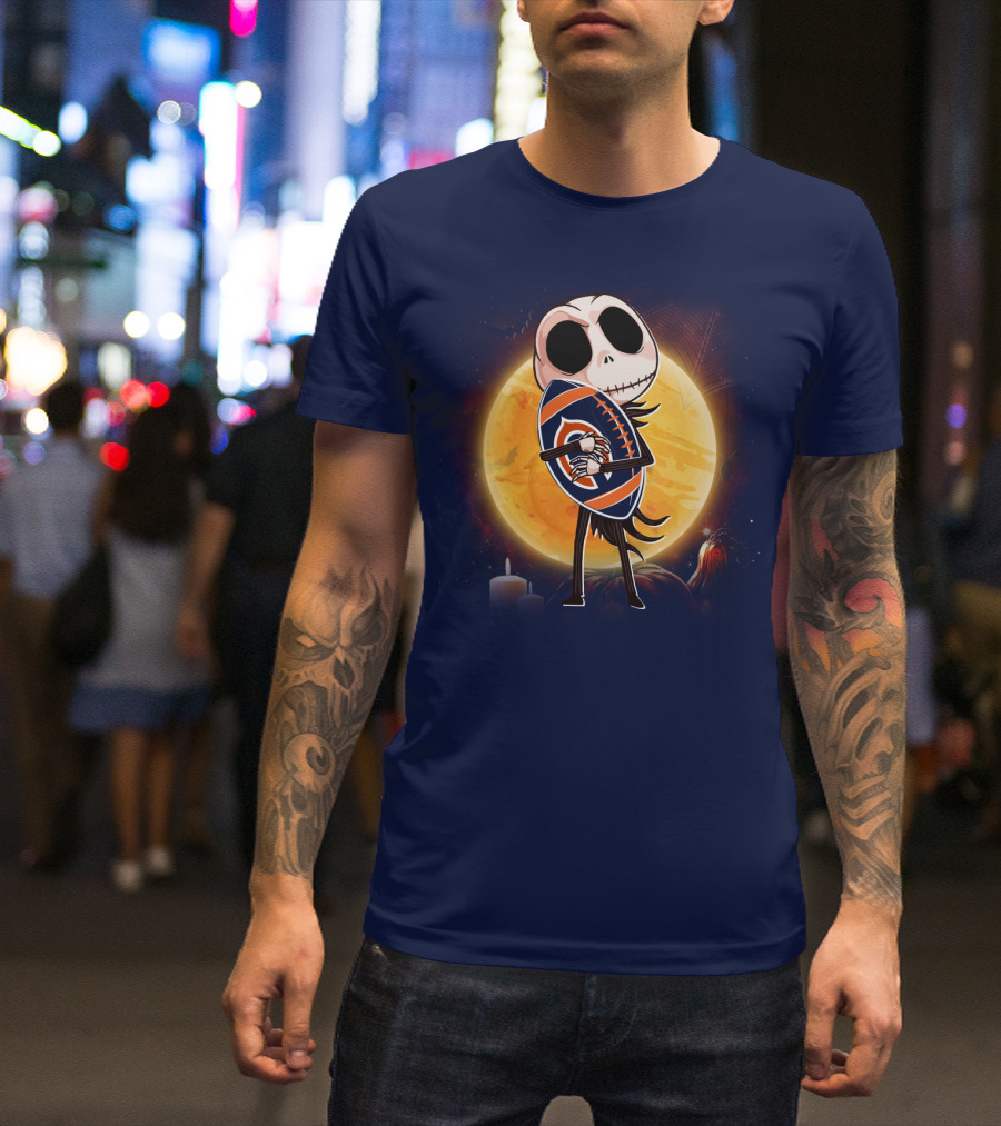 Jack Holding Bears Football In Moonlight T-Shirt