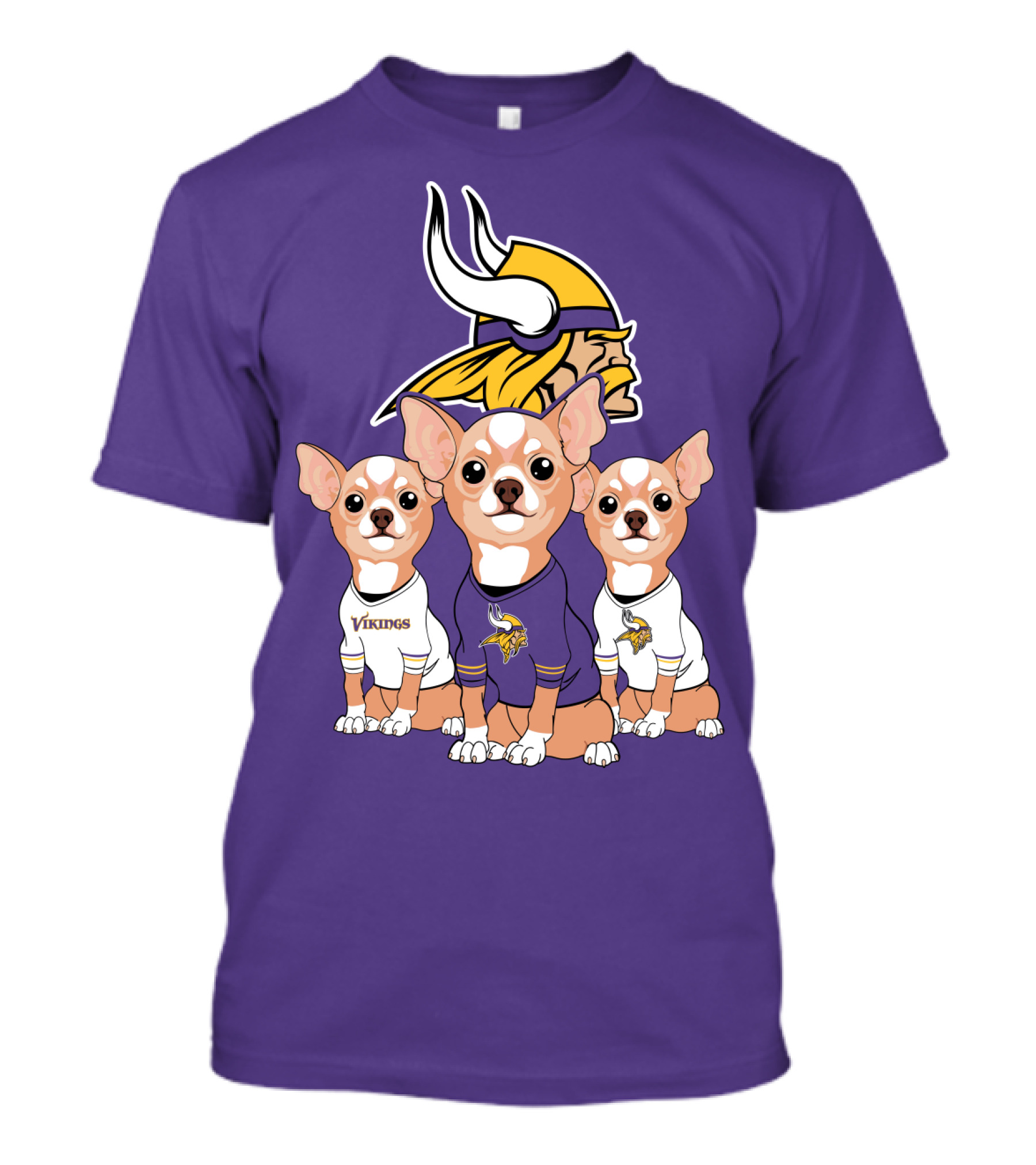 Minnesota Vikings Chihuahua Trio T-Shirt