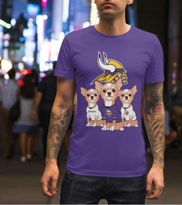 Minnesota Vikings Chihuahua Trio T-Shirt