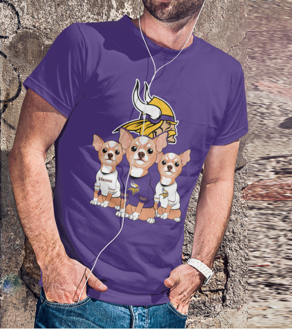 Minnesota Vikings Chihuahua Trio T-Shirt