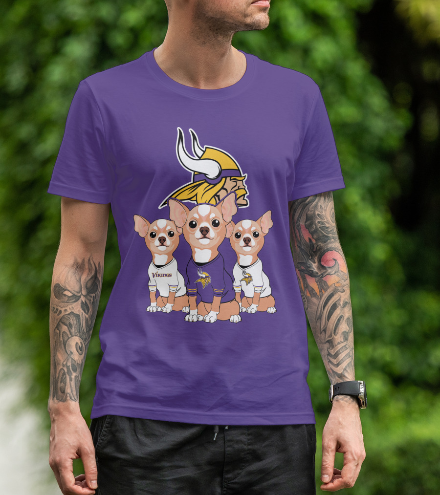 Minnesota Vikings Chihuahua Trio T-Shirt