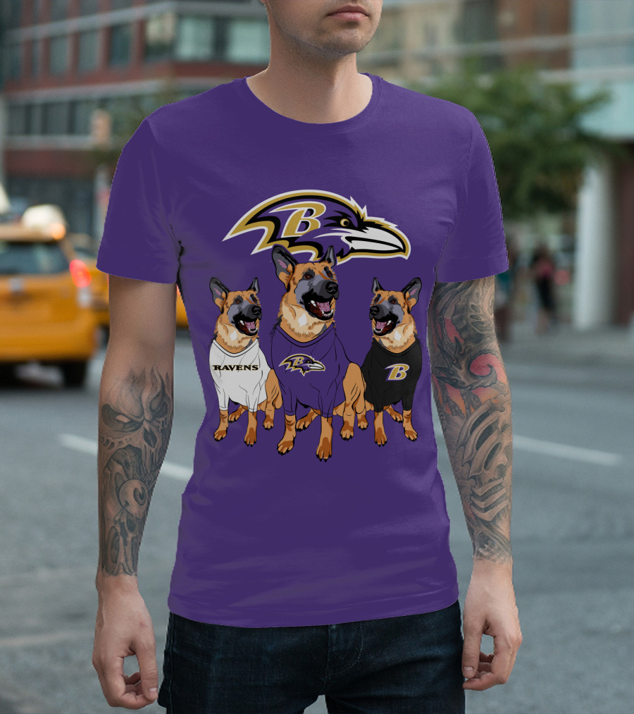 Ravens German Shepherd Trio T-Shirt