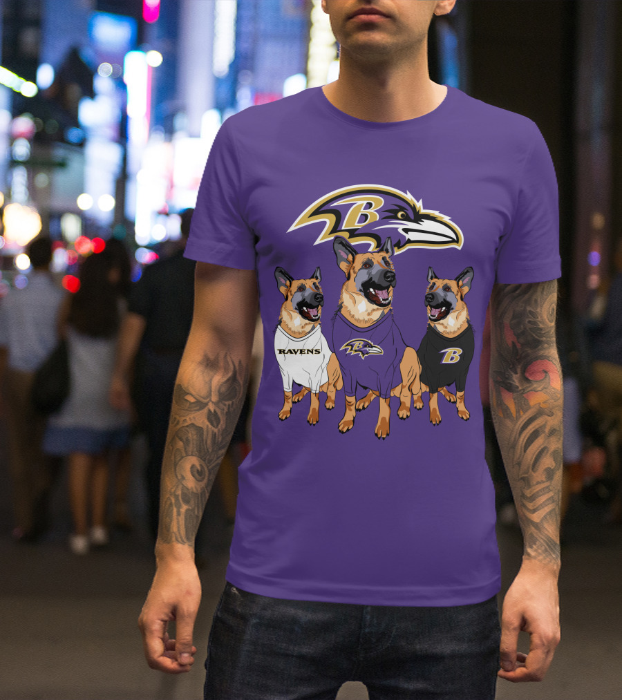 Ravens German Shepherd Trio T-Shirt