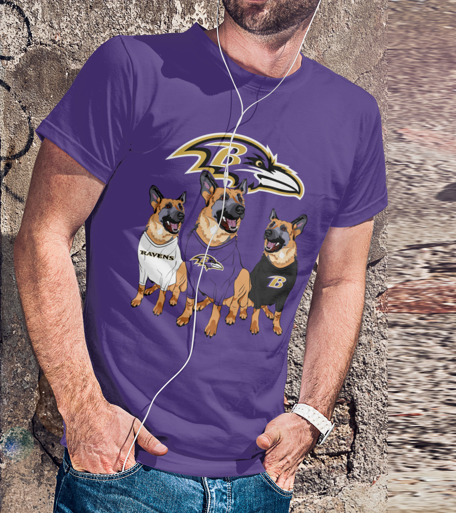 Ravens German Shepherd Trio T-Shirt