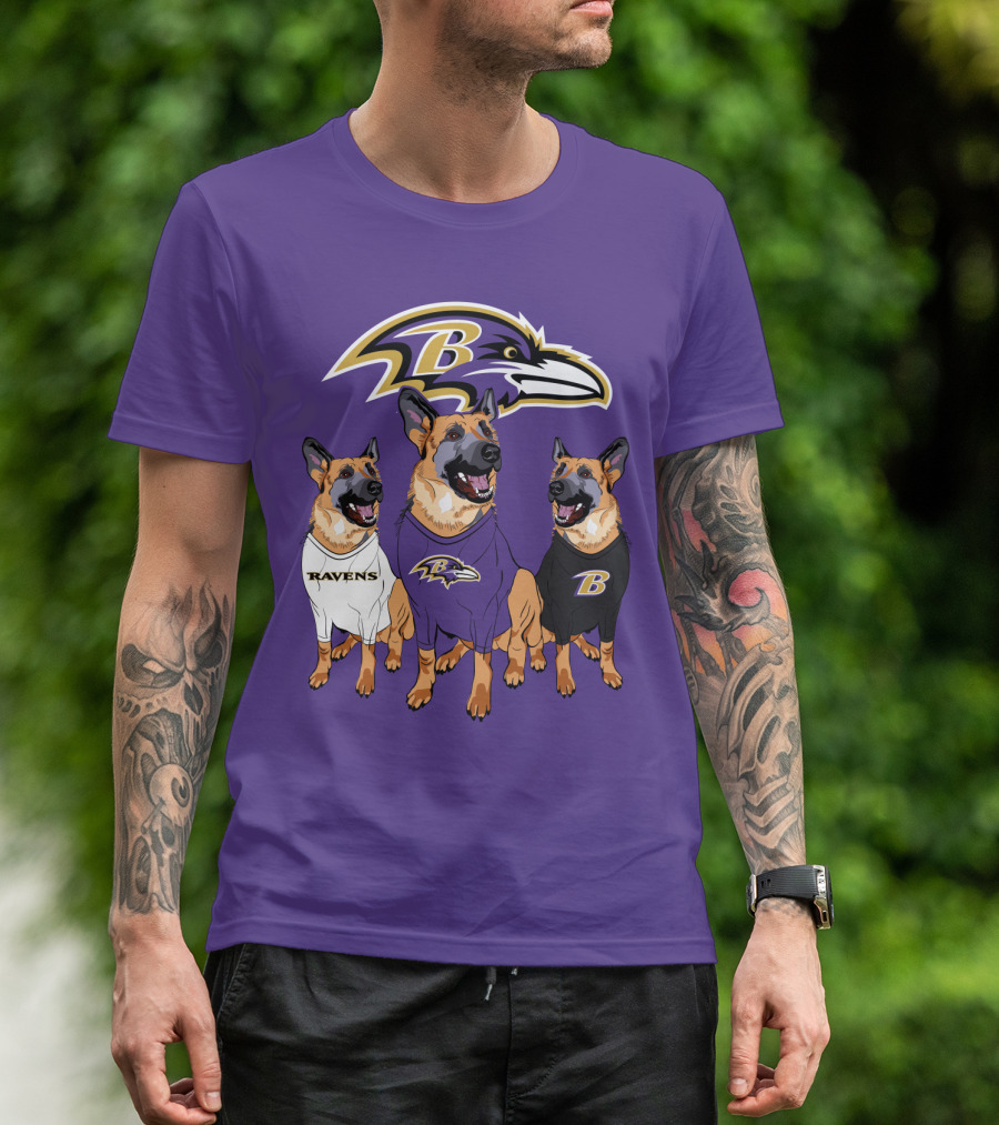 Ravens German Shepherd Trio T-Shirt