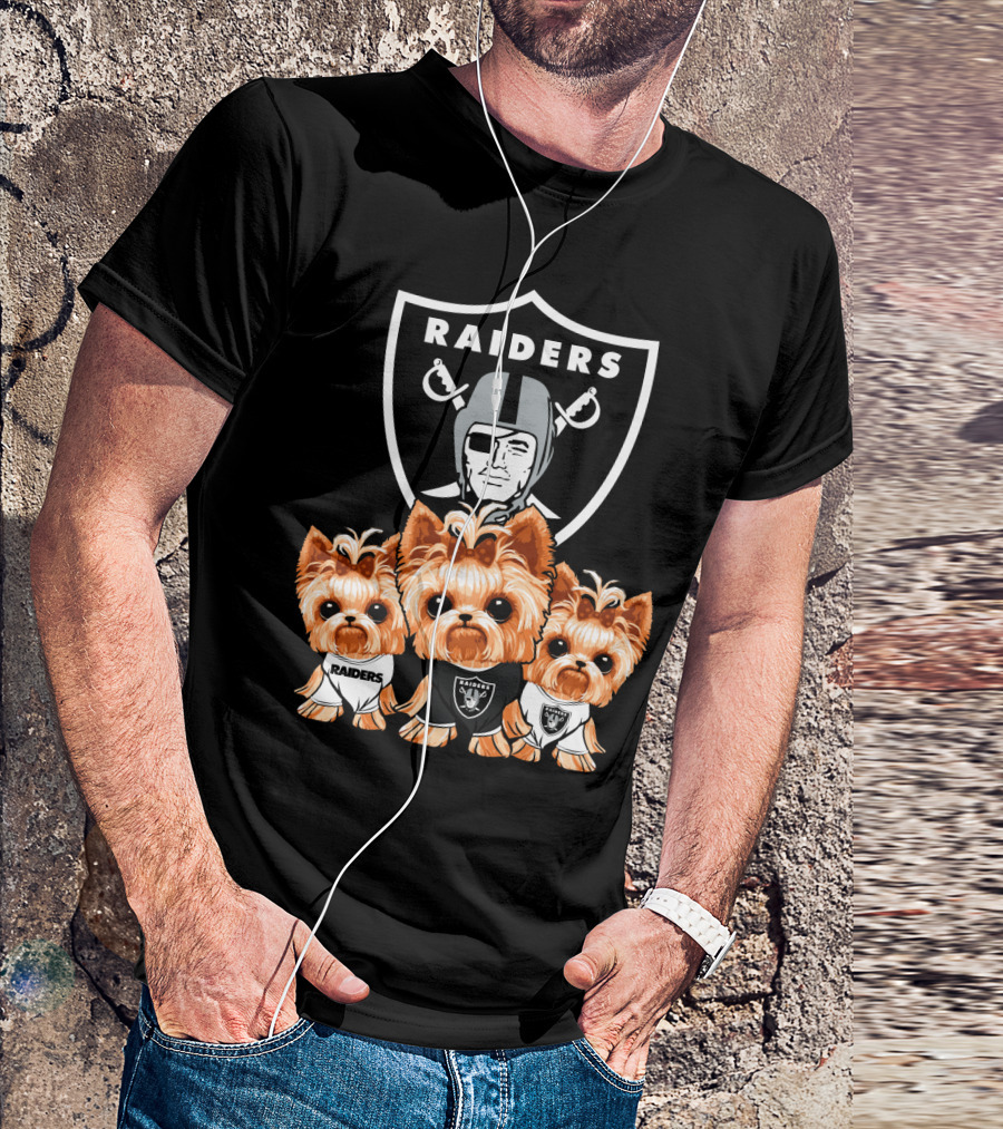 Yorkshire Terrier Dogs Las Vegas Raiders NFL Football Fa T-Shirt