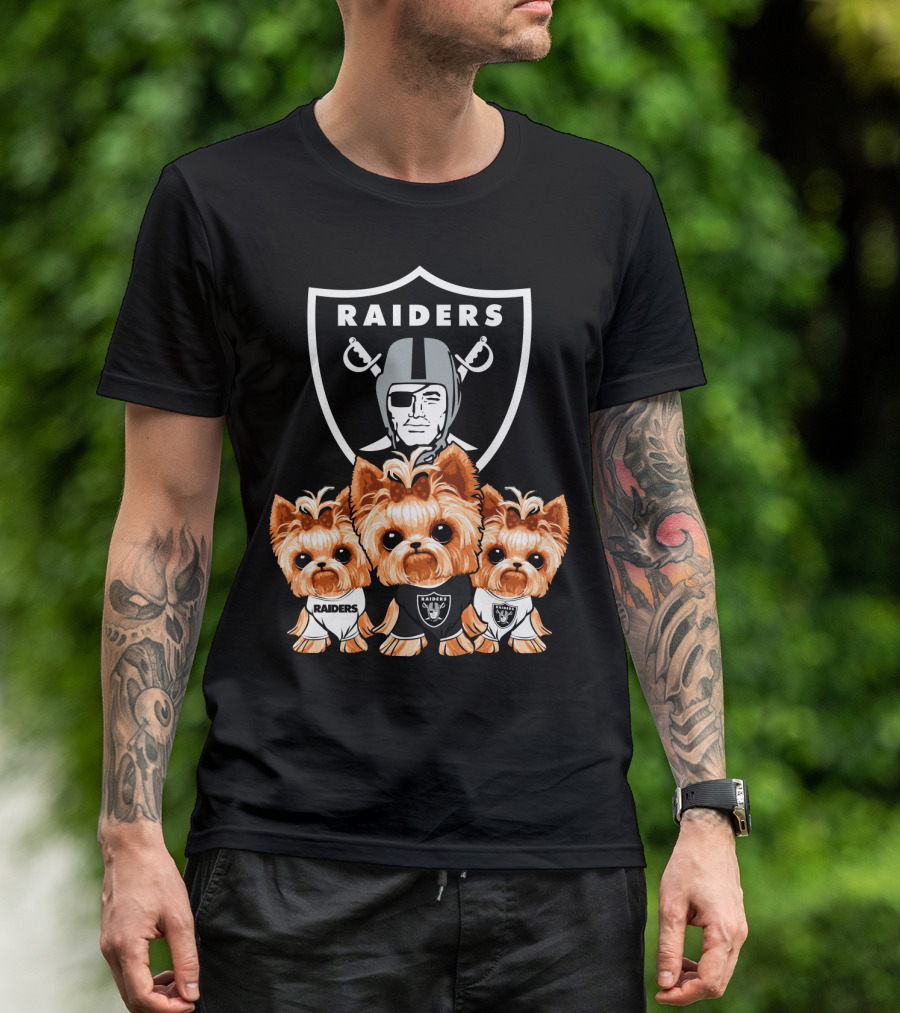 Yorkshire Terrier Dogs Las Vegas Raiders NFL Football Fa T-Shirt