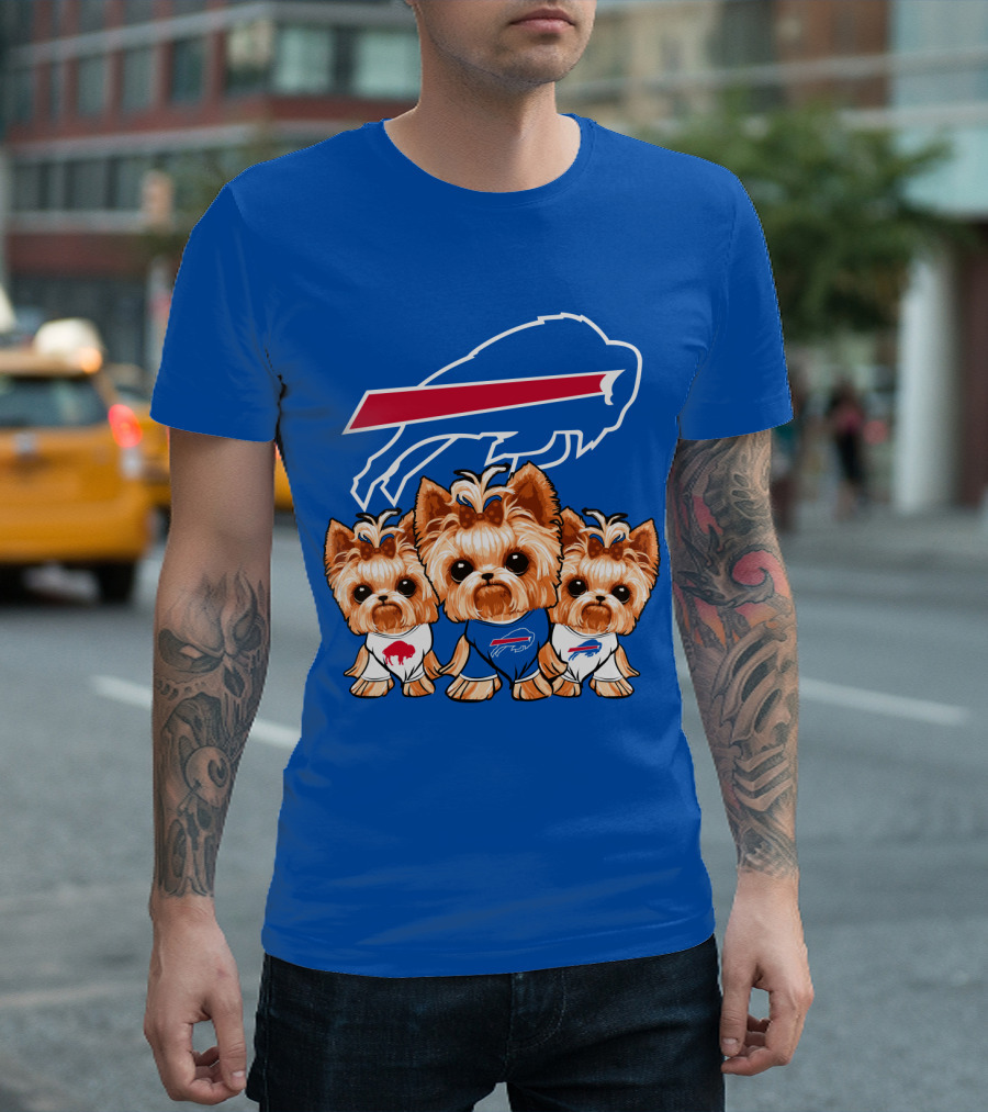 Buffalo Bills Yorkies with Team T-Shirt