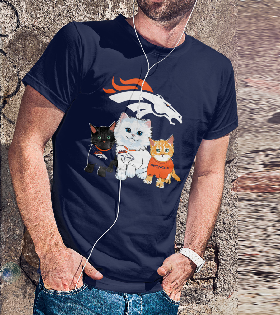 Denver Broncos Cat Trio T-Shirt
