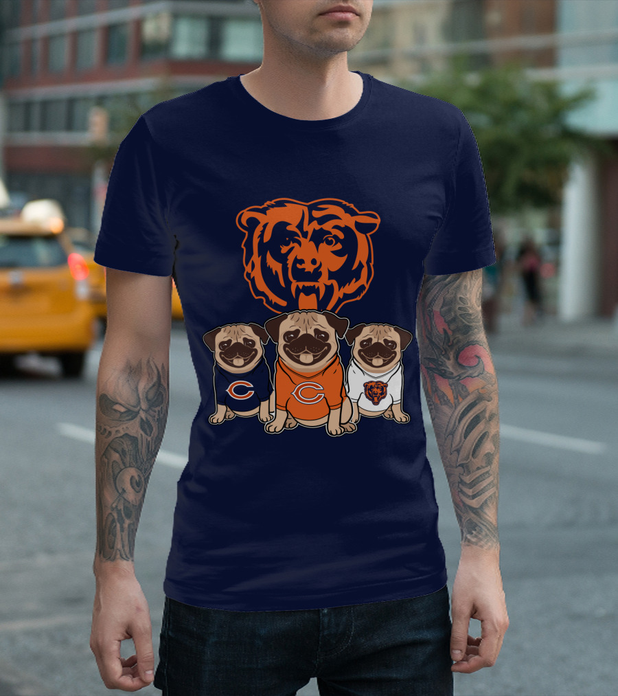 Chicago Bears Pugs T-Shirt