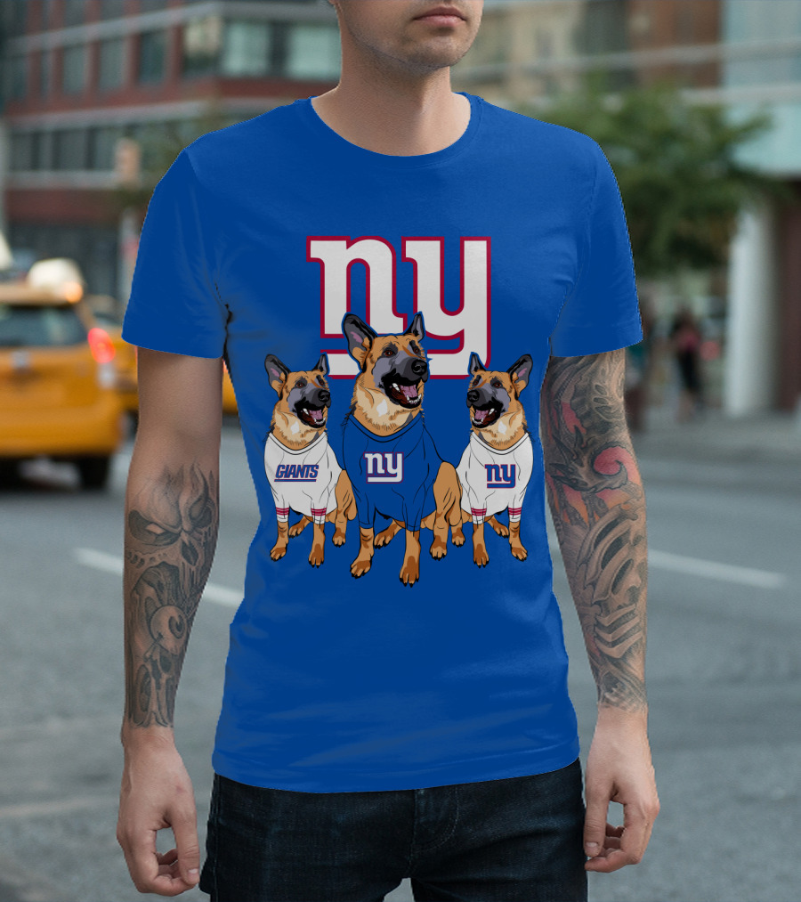 New York Giants German Shepherd Trio T-Shirt