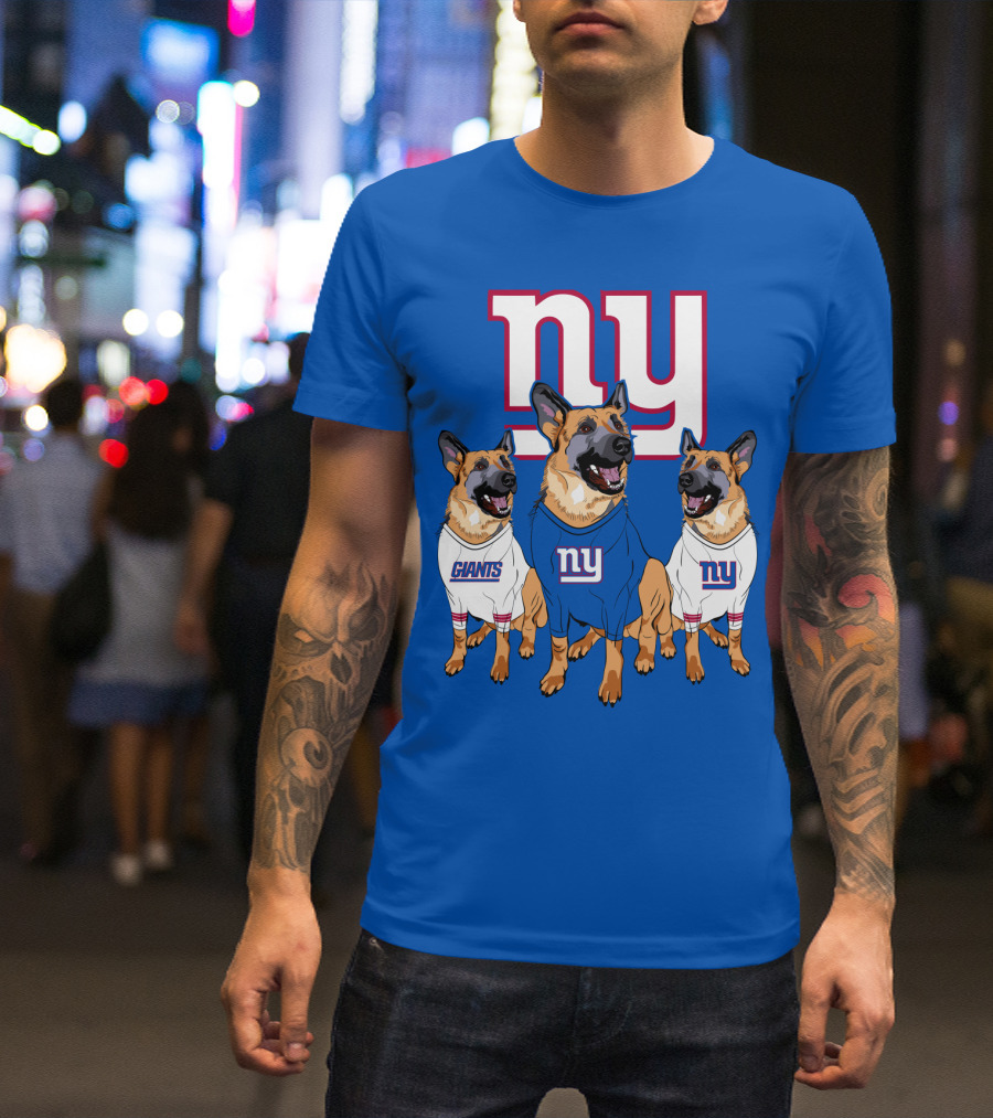 New York Giants German Shepherd Trio T-Shirt