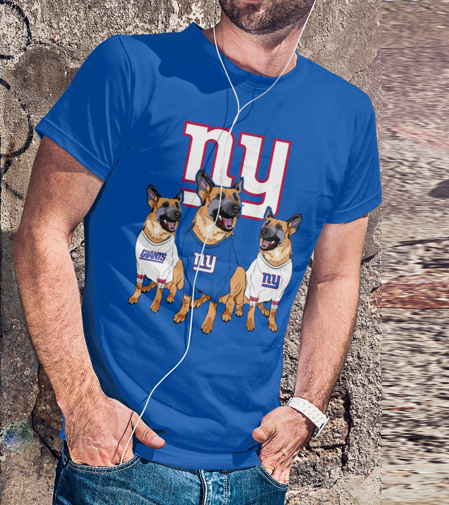 New York Giants German Shepherd Trio T-Shirt