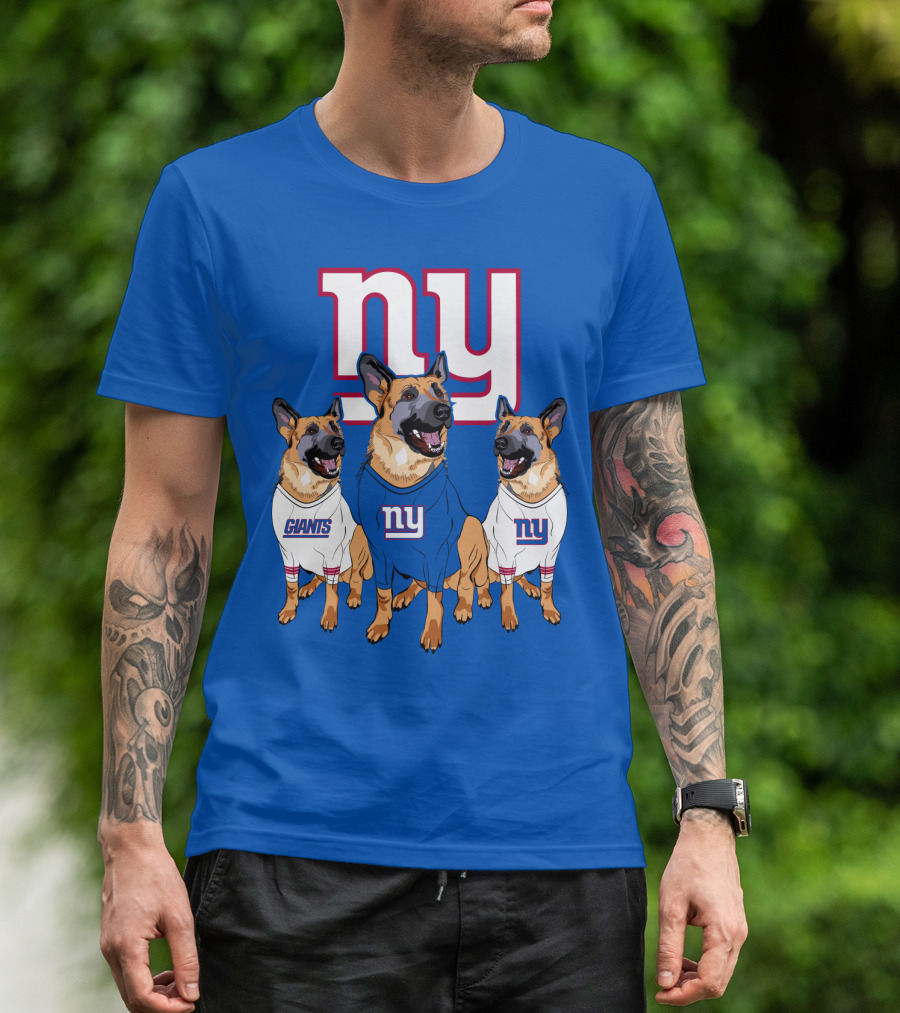 New York Giants German Shepherd Trio T-Shirt