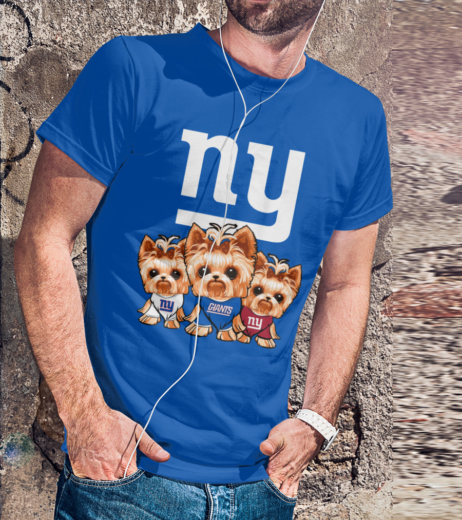 New York Giants Yorkshire Terrier T-Shirt