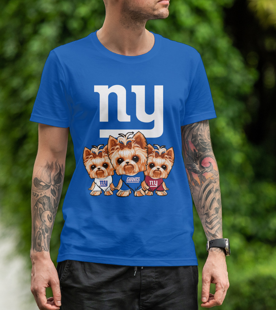 New York Giants Yorkshire Terrier T-Shirt