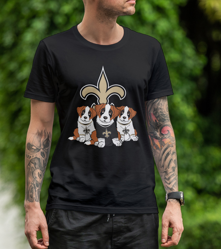 New Orleans Saints Puppy Trio T-Shirt