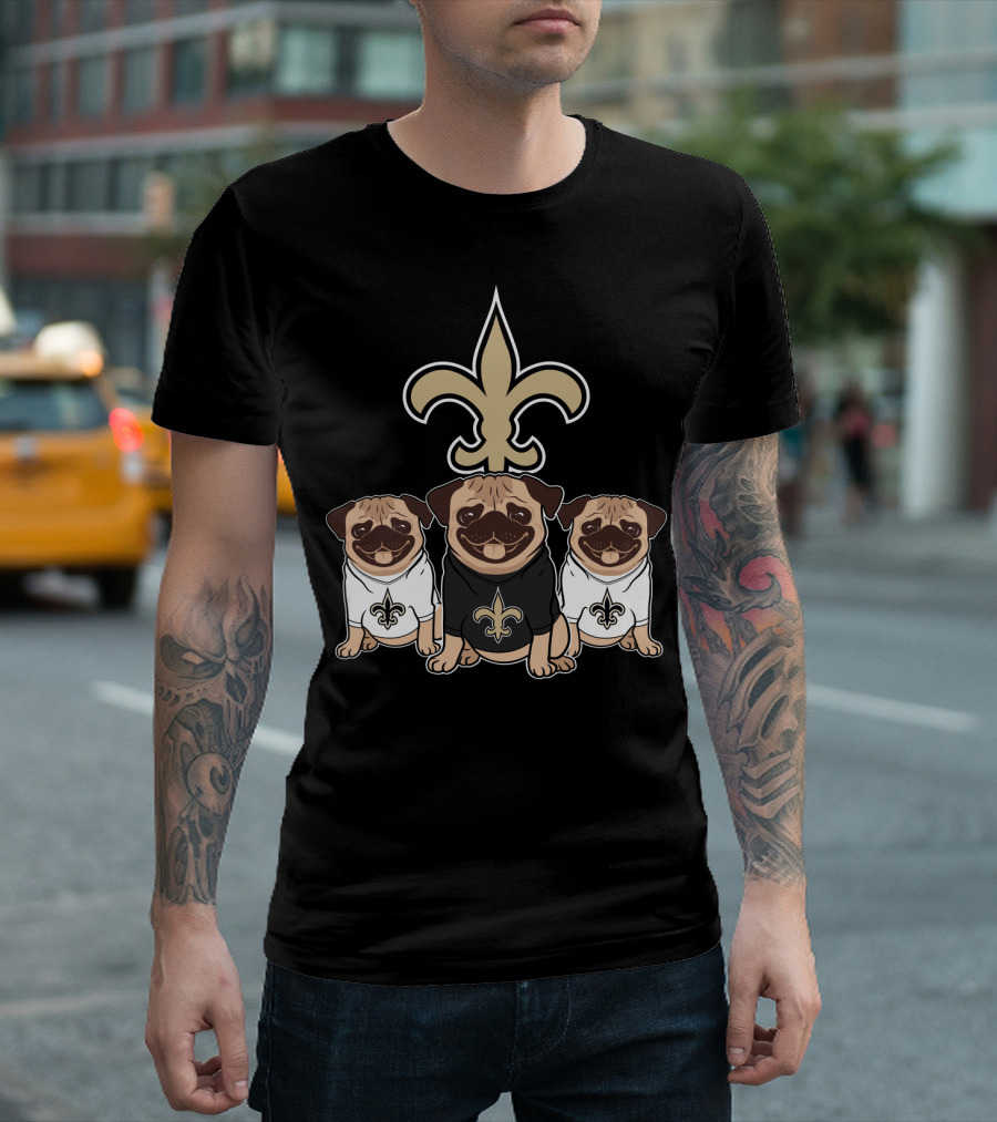 New Orleans Saints Pug Dog T-Shirt