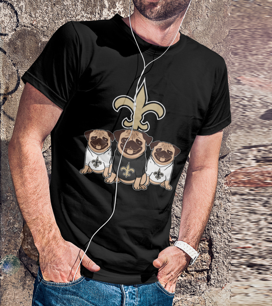 New Orleans Saints Pug Dog T-Shirt
