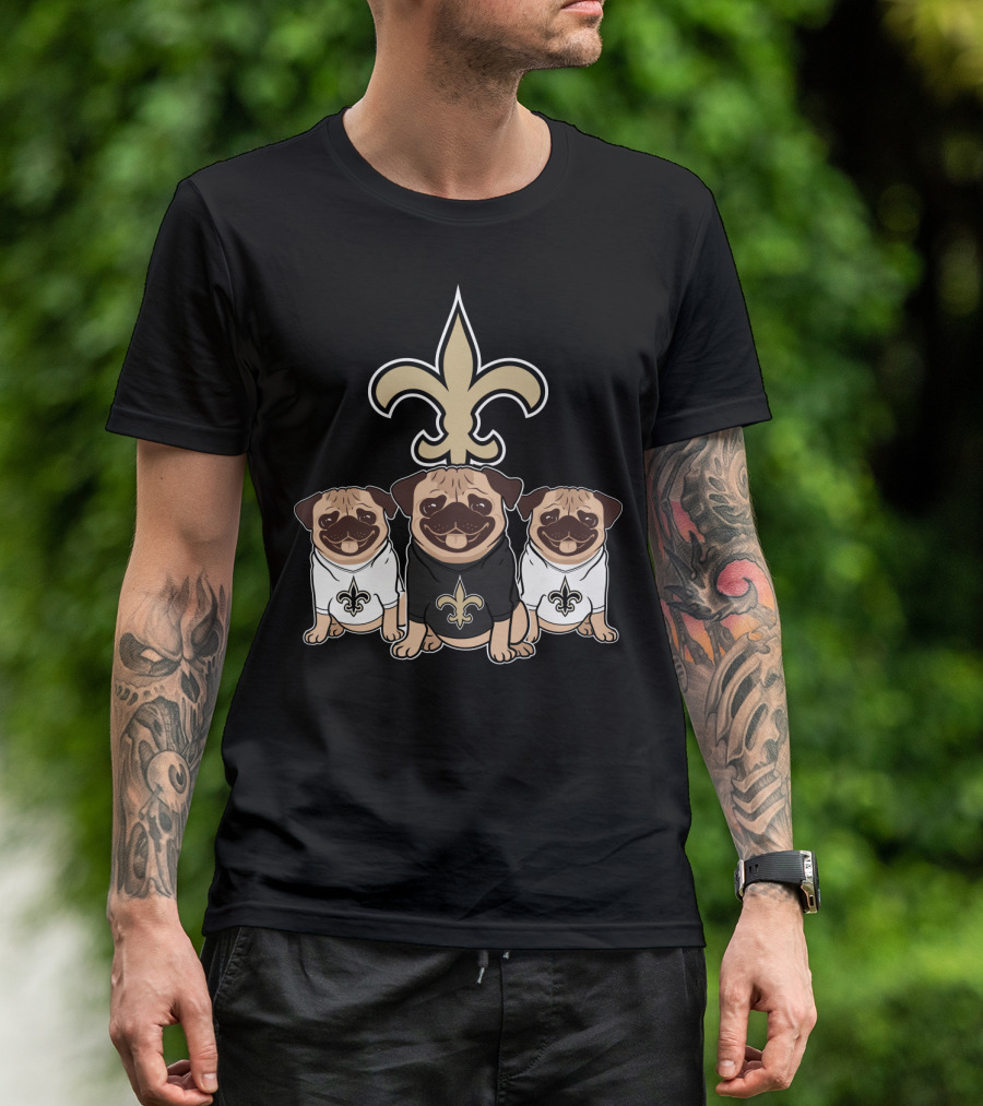 New Orleans Saints Pug Dog T-Shirt