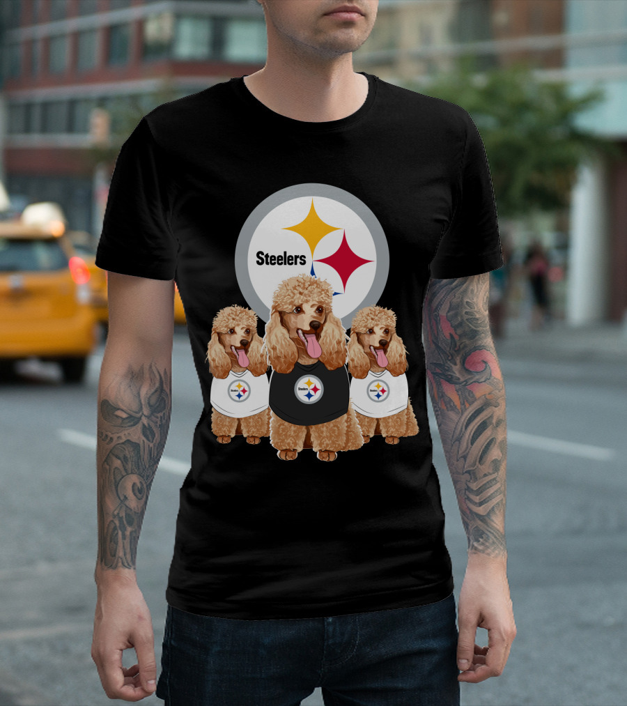Pittsburgh Steelers Poodle Dogs Football Fan T-Shirt