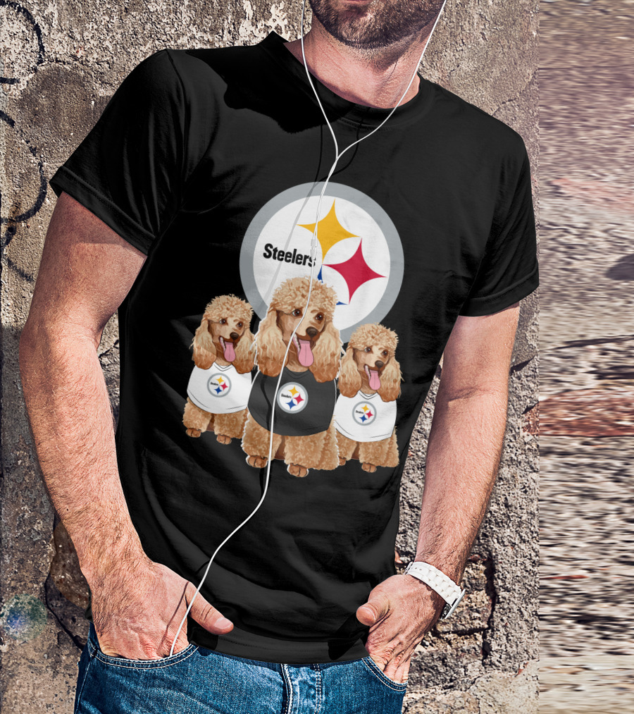 Pittsburgh Steelers Poodle Dogs Football Fan T-Shirt