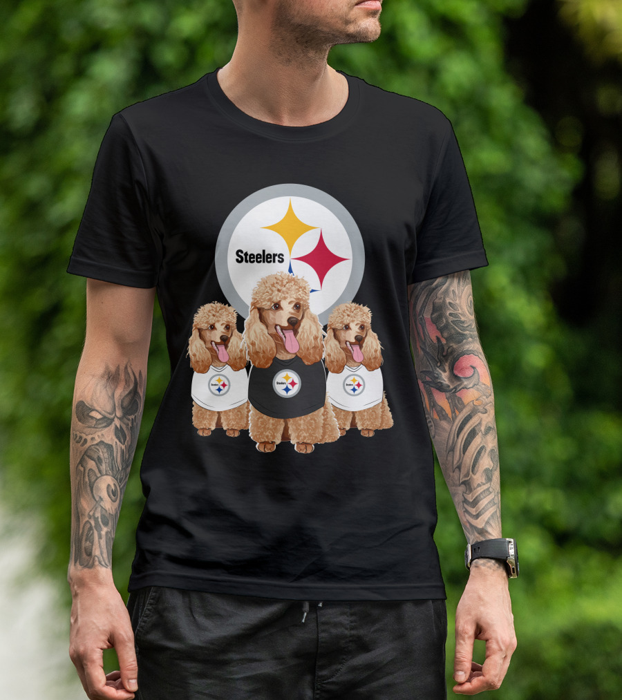 Pittsburgh Steelers Poodle Dogs Football Fan T-Shirt