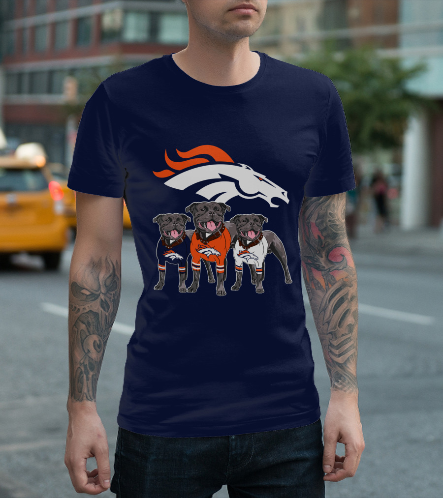 Denver Broncos Pitfull Dog Trio T-Shirt