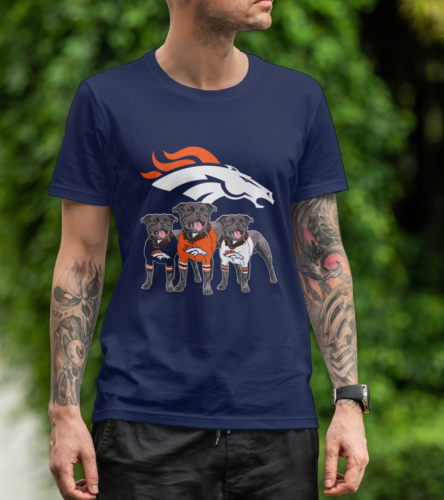 Denver Broncos Pitfull Dog Trio T-Shirt