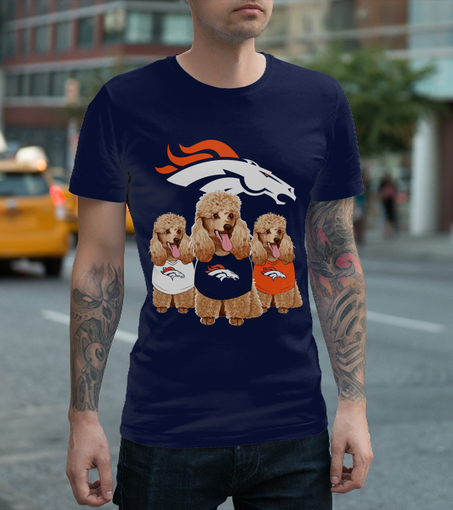 Denver Broncos Poodle T-Shirt