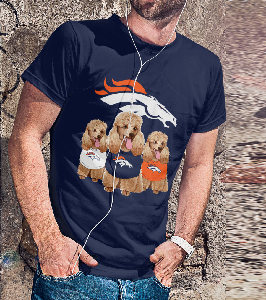 Denver Broncos Poodle T-Shirt