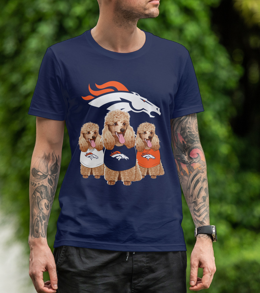Denver Broncos Poodle T-Shirt