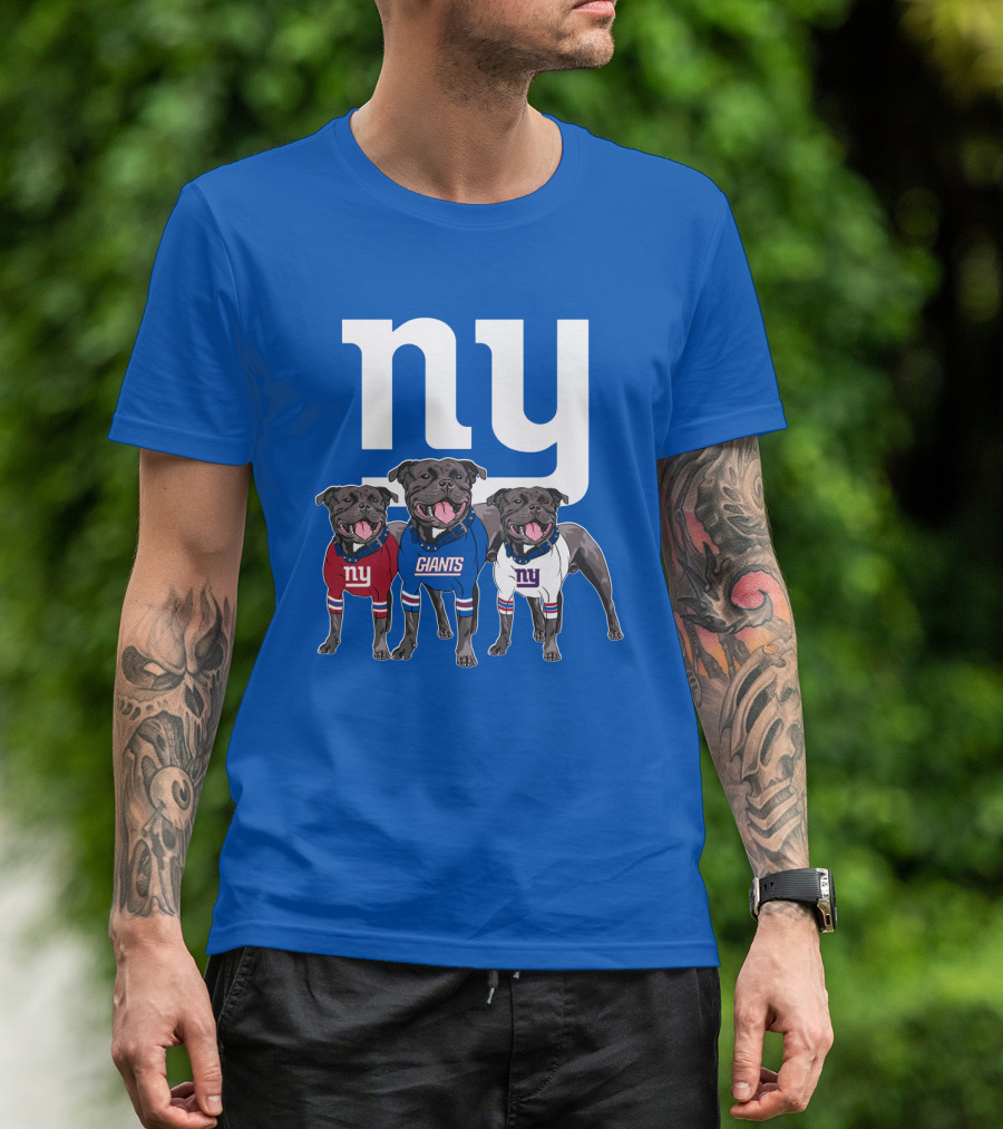Ny Giants Pug Trio T-Shirt