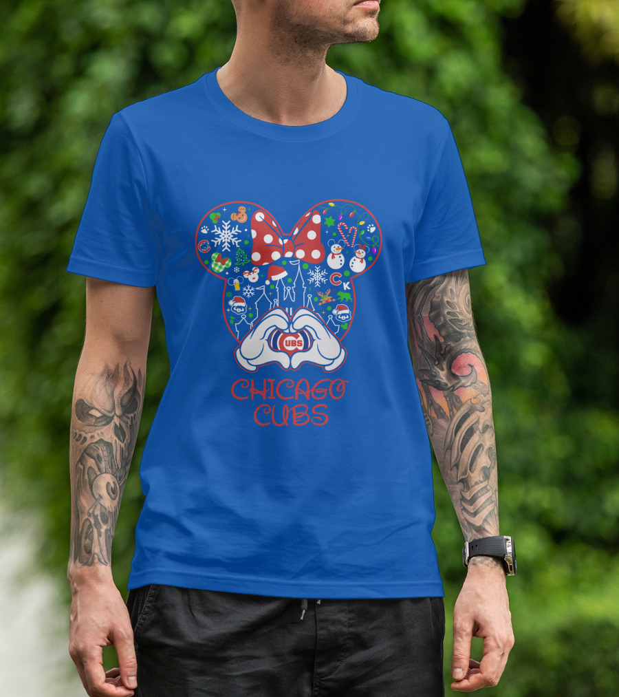 Chicago Cubs Christmas Minnie Ears T-Shirt