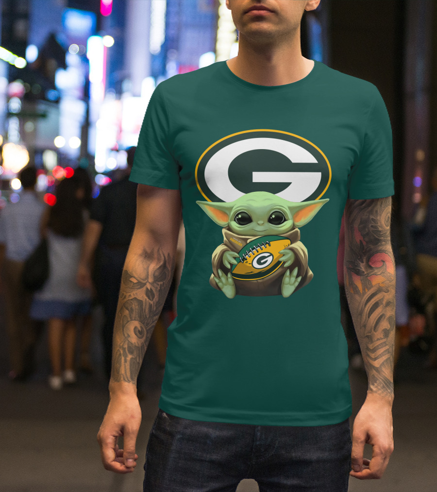 Grogu Green Bay Packers Football Fan T-Shirt