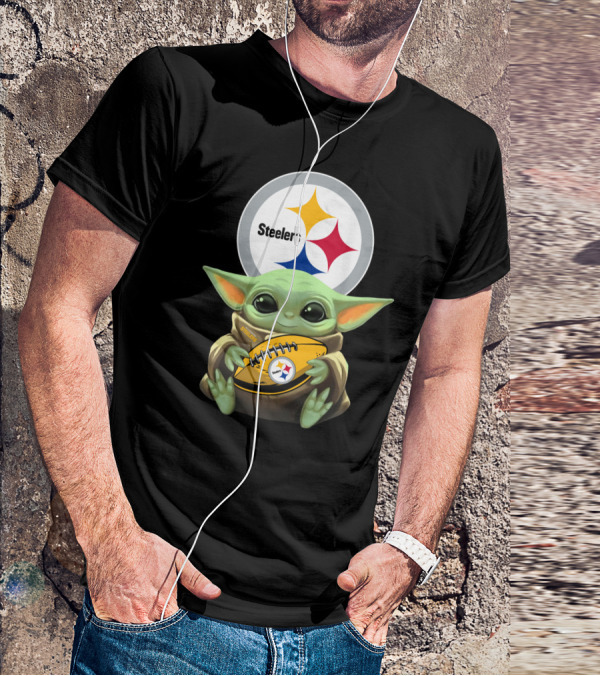 Baby Yoda Steelers Nfl Football T-Shirt